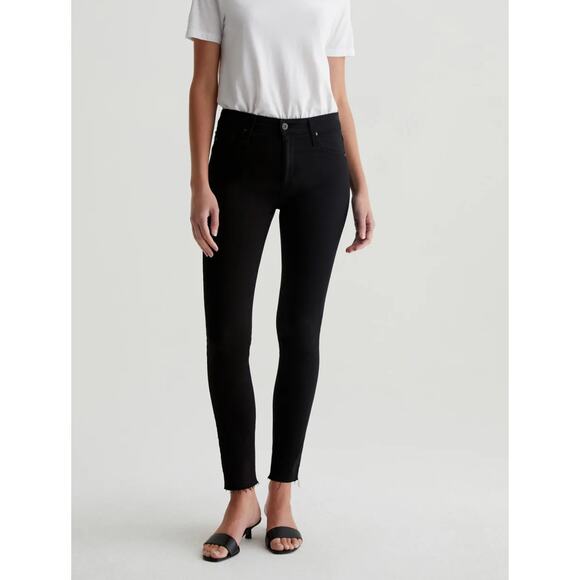 AG Adriano Goldschmeid The Farrah High Rise Skinny Ankle Denim Jean Black // 25 - Picture 1 of 10